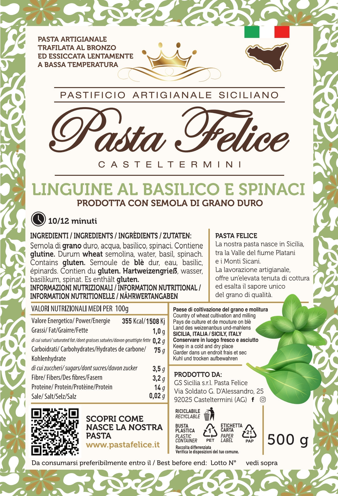 Linguine al Basilico & Spinaci